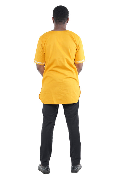 Mustard African Embroidered Men&