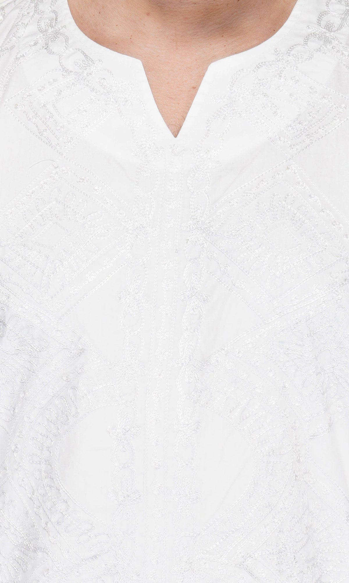White Embroidered Shirts For Men