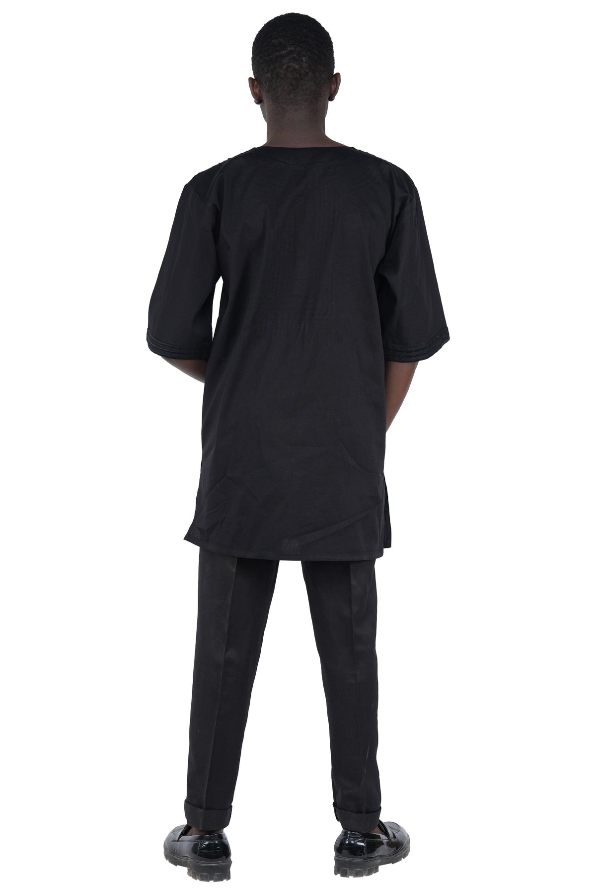 Black Embroidered T&