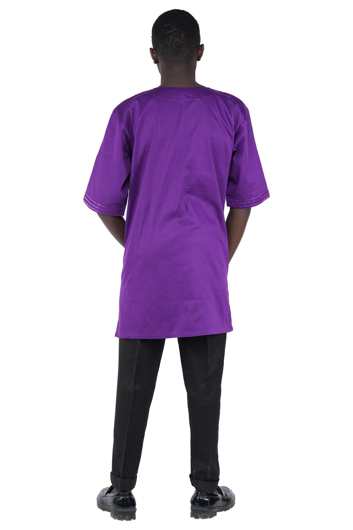 Purple Embroidered T&