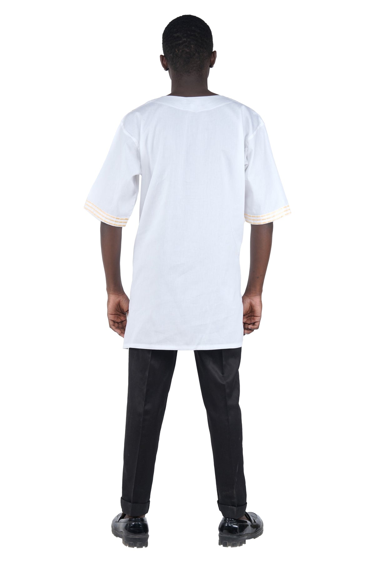 White Gold Embroidered T&