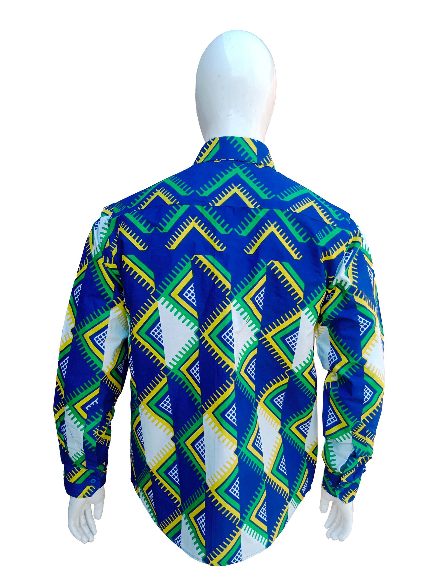 African Button Down Shirt for Men | Patch Pocket – Cotton Full Sleeve