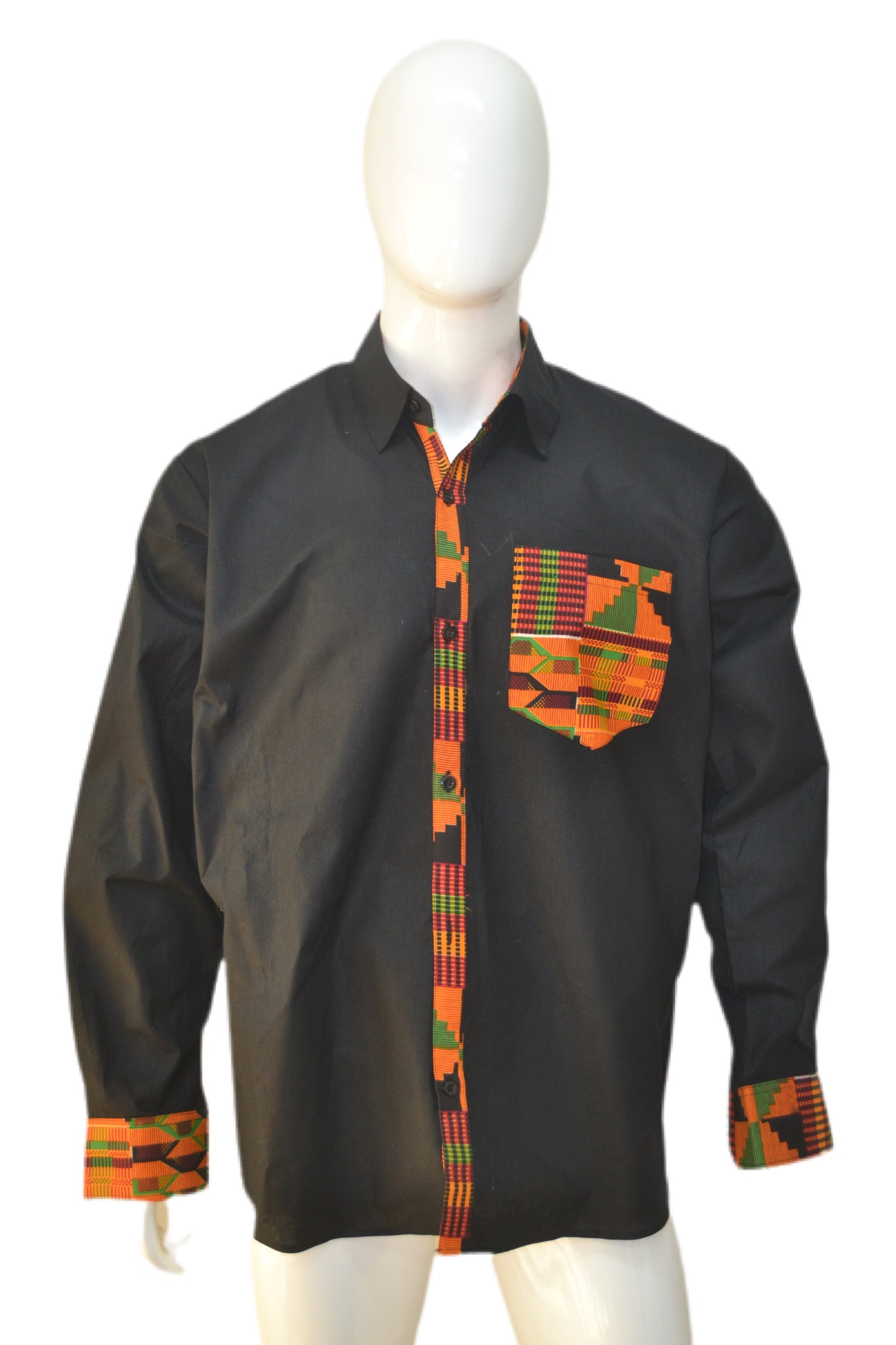African Button Down Shirt for Men | Patch Pocket – Cotton full Sleeve