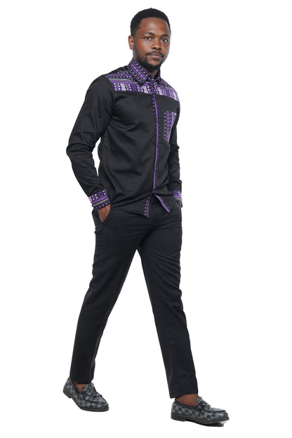 African Button Down Shirt for Men | Patch Pocket – Cotton full Sleeve