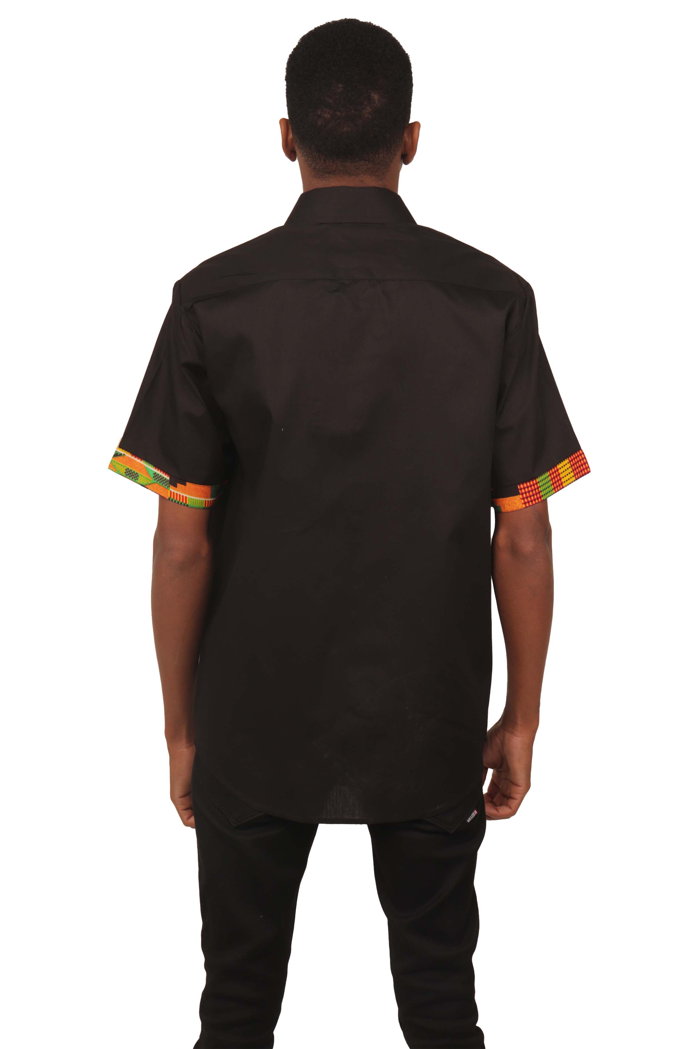 African Button Down Shirt for Men | Patch Pocket – Cotton Short Sleeve Top 5XL