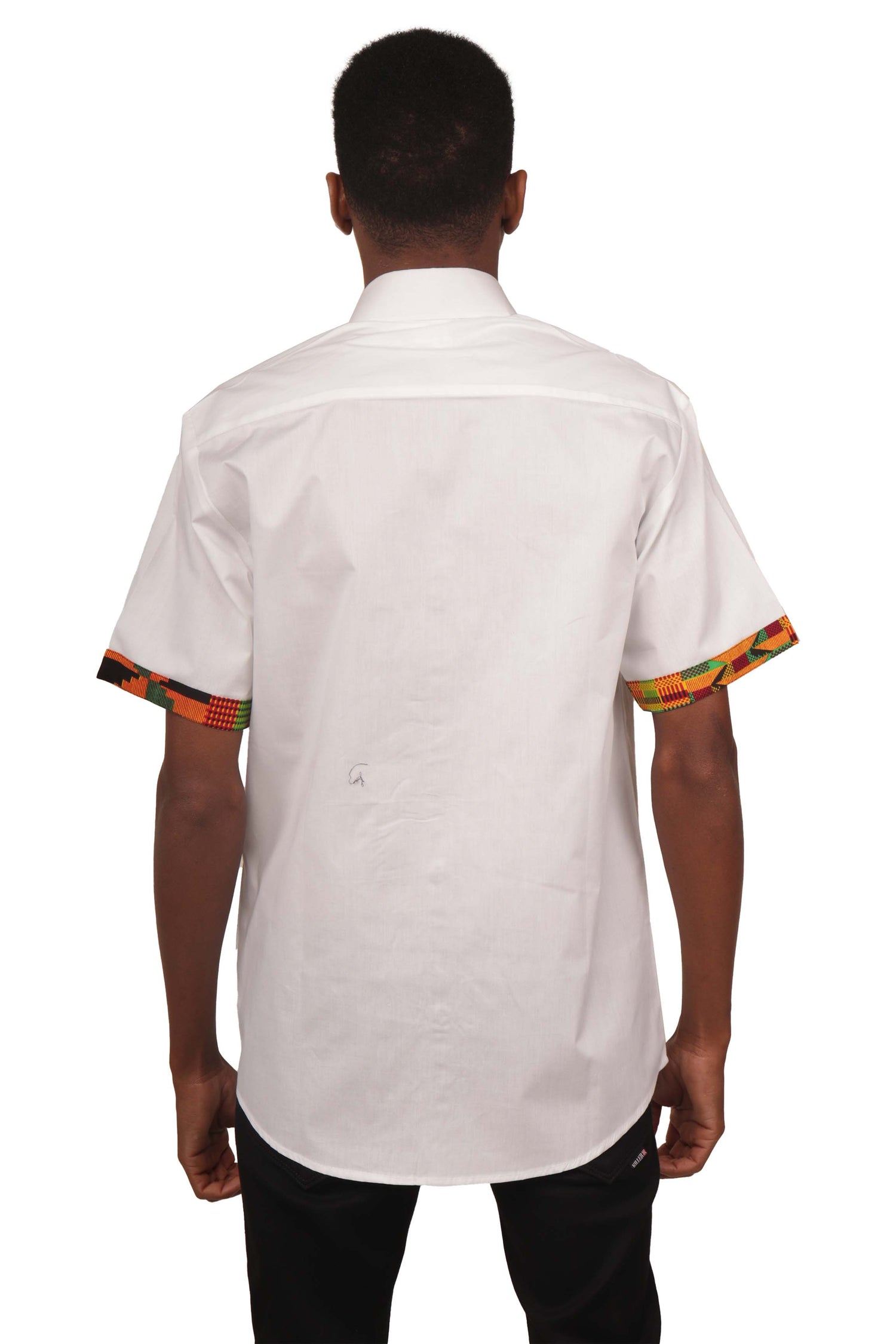 African Button Down Shirt for Men | Patch Pocket – Cotton Short Sleeve Top