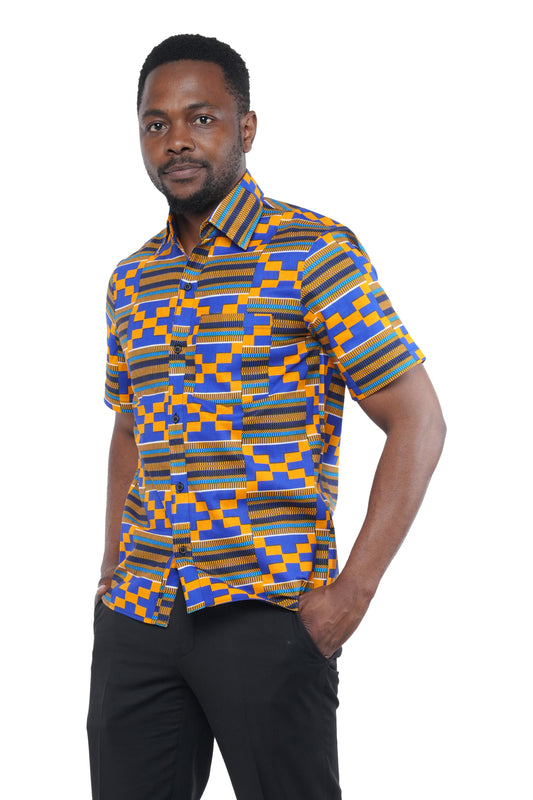 Kente Half Sleeves Shirt For Men