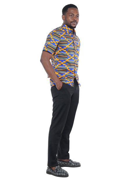 Kente Half Sleeves Shirt For Men