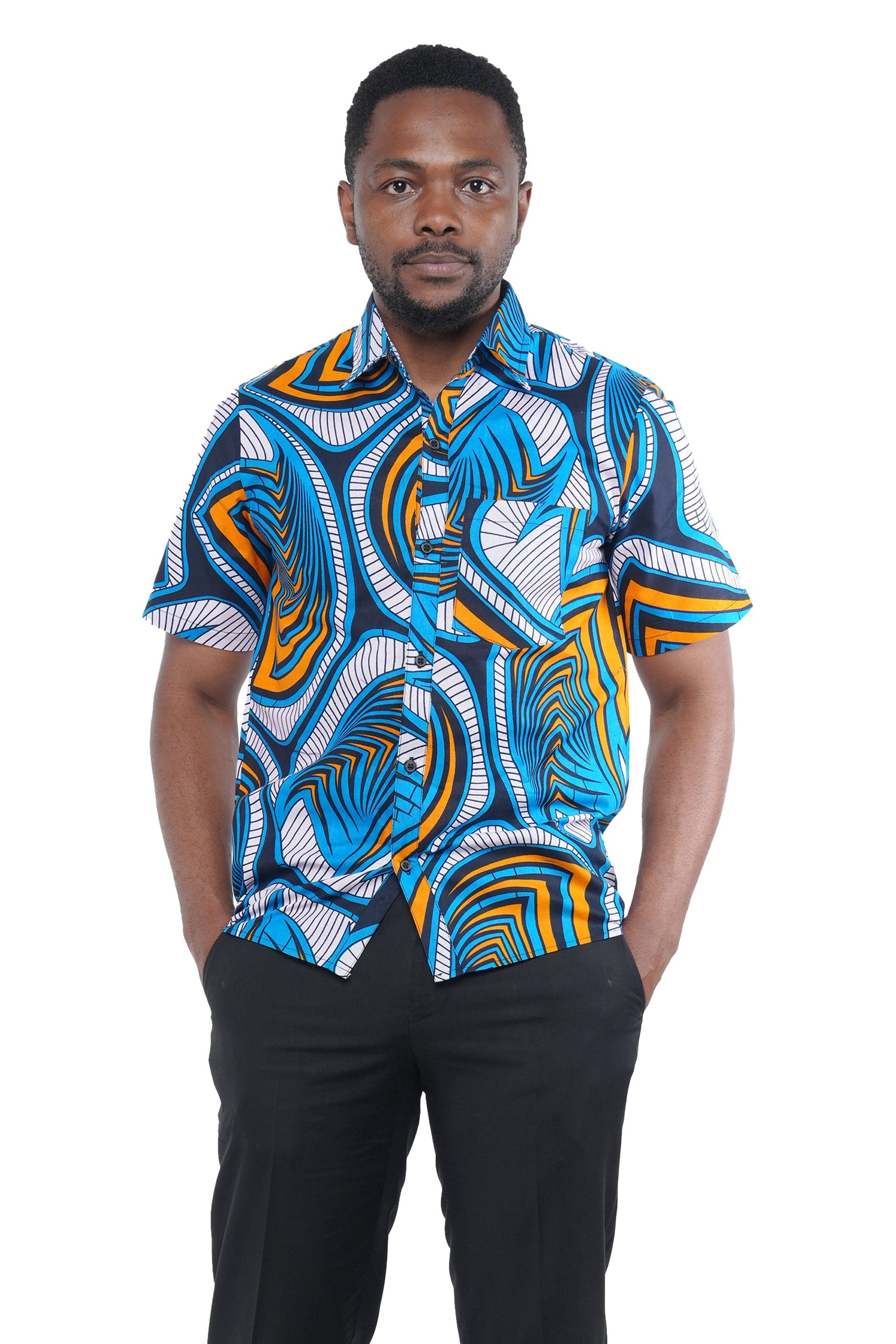 Ankara Half Sleeves Shirt For Men