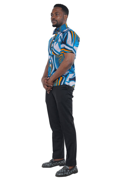 Ankara Half Sleeves Shirt For Men