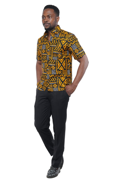 Ankara Half Sleeves Shirt For Men