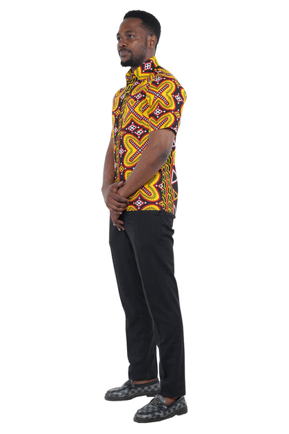 Ankara Half Sleeves Shirt For Men