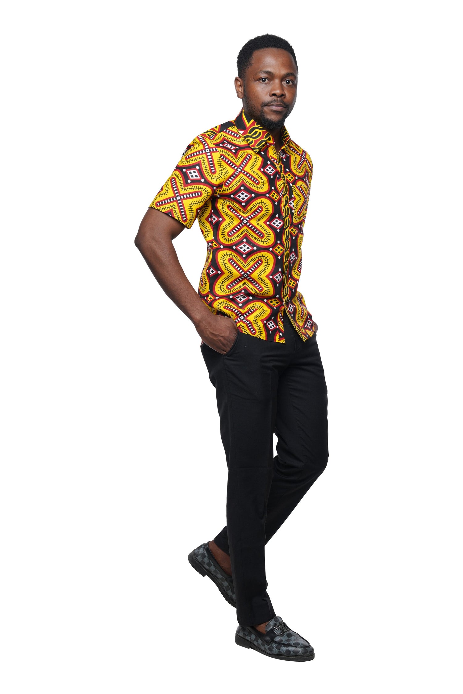 Ankara Half Sleeves Shirt For Men