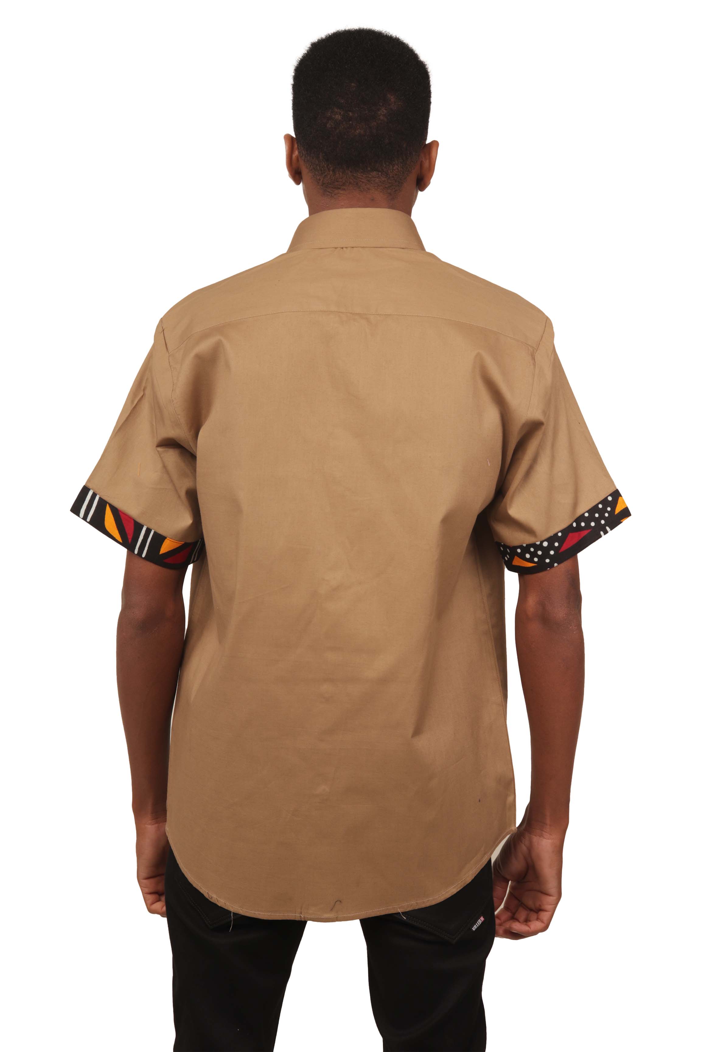 African Button Down Shirt for Men | Patch Pocket – Cotton Short Sleeve Top 5XL