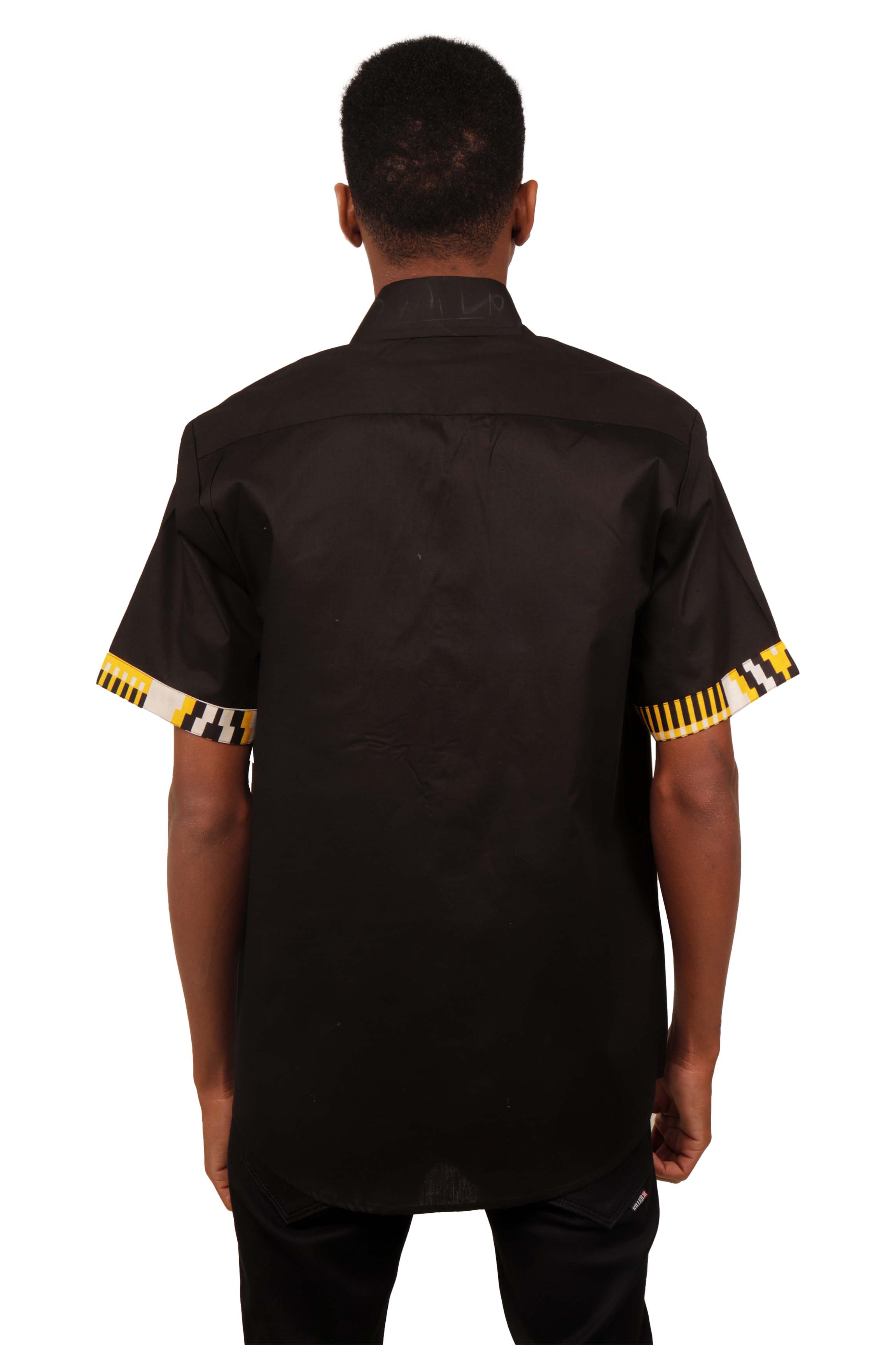 African Button Down Shirt for Men | Patch Pocket – Cotton Short Sleeve Top 5XL