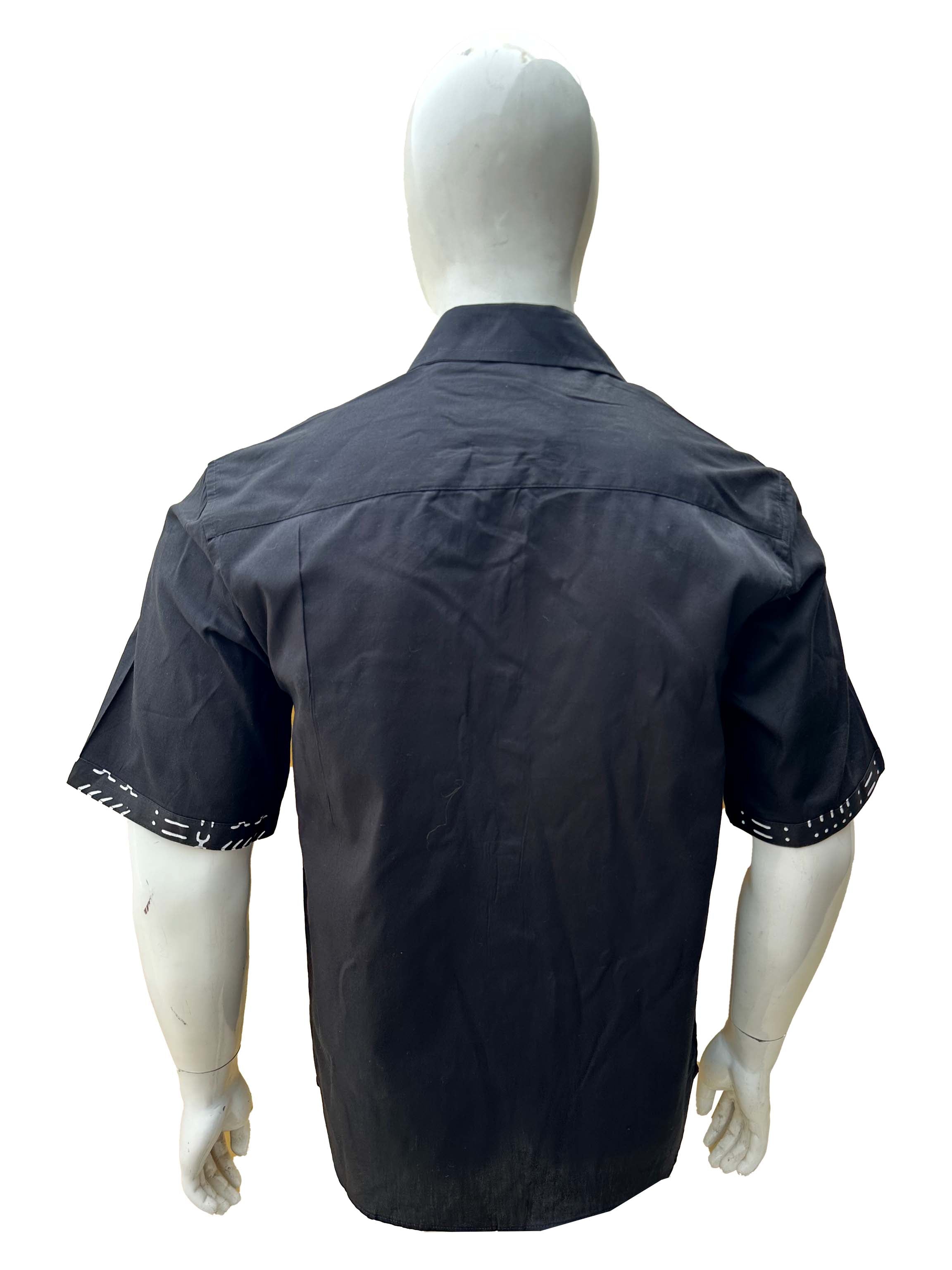 African Button Down Shirt for Men | Patch Pocket – Cotton Short Sleeve Top 5XL