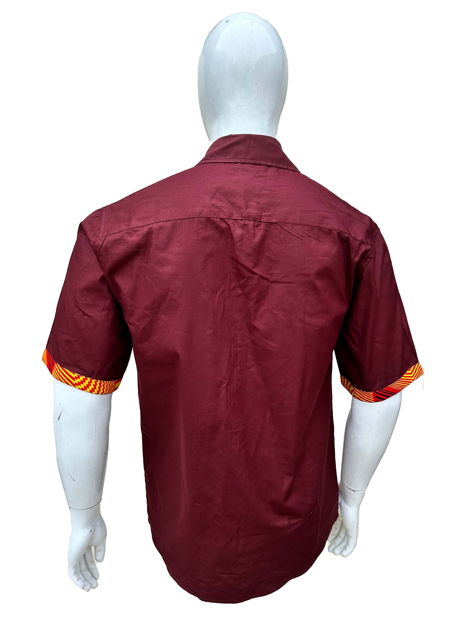 African Button Down Shirt for Men | Patch Pocket – Cotton Short Sleeve