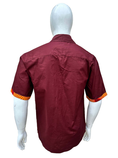 African Button Down Shirt for Men | Patch Pocket – Cotton Short Sleeve