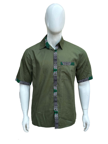 African Button Down Shirt for Men – Cotton Short Sleeve Top - M–5XL