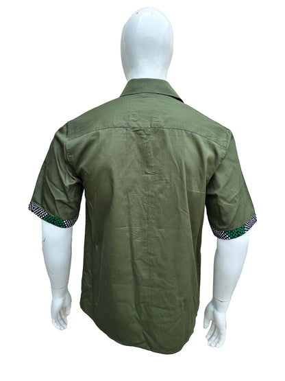 African Button Down Shirt for Men – Cotton Short Sleeve Top - M–5XL