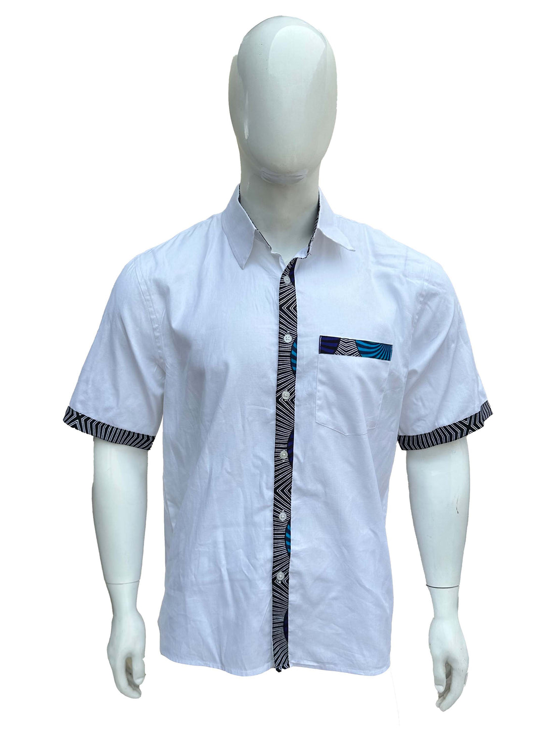 African Button Down Shirt for Men – Cotton Short Sleeve Top - M–5XL