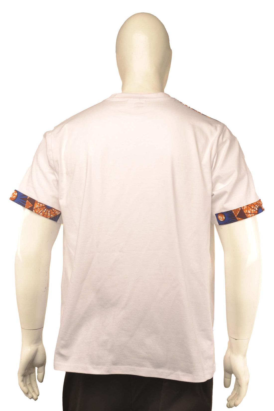 African Trim Short Sleeve T-Shirt for Men – 100% Cotton Dashiki Patch Top, African Clothing, Casual Ethnic Wear, Same Day Shipping