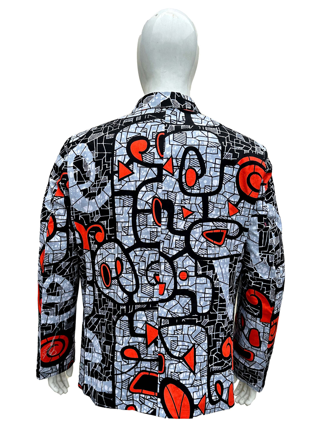 African Print Blazer Jacket for Men, 100% Cotton, Lined, Traditional Dashiki