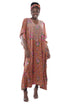 Embroidered velvet Printed kaftan with matching headwrap
