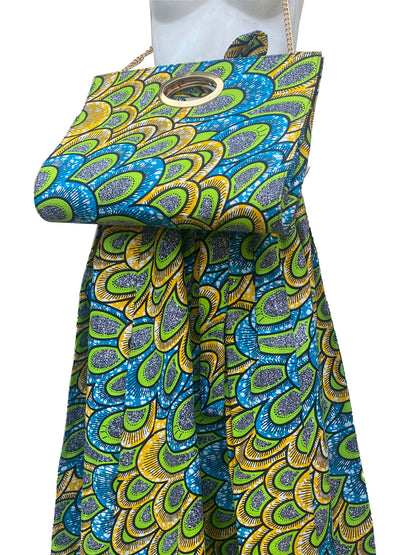 African Long Maxi Skirt With Handbag