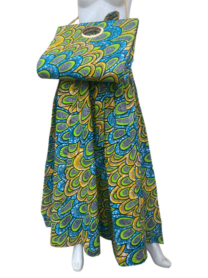 African Long Maxi Skirt With Handbag