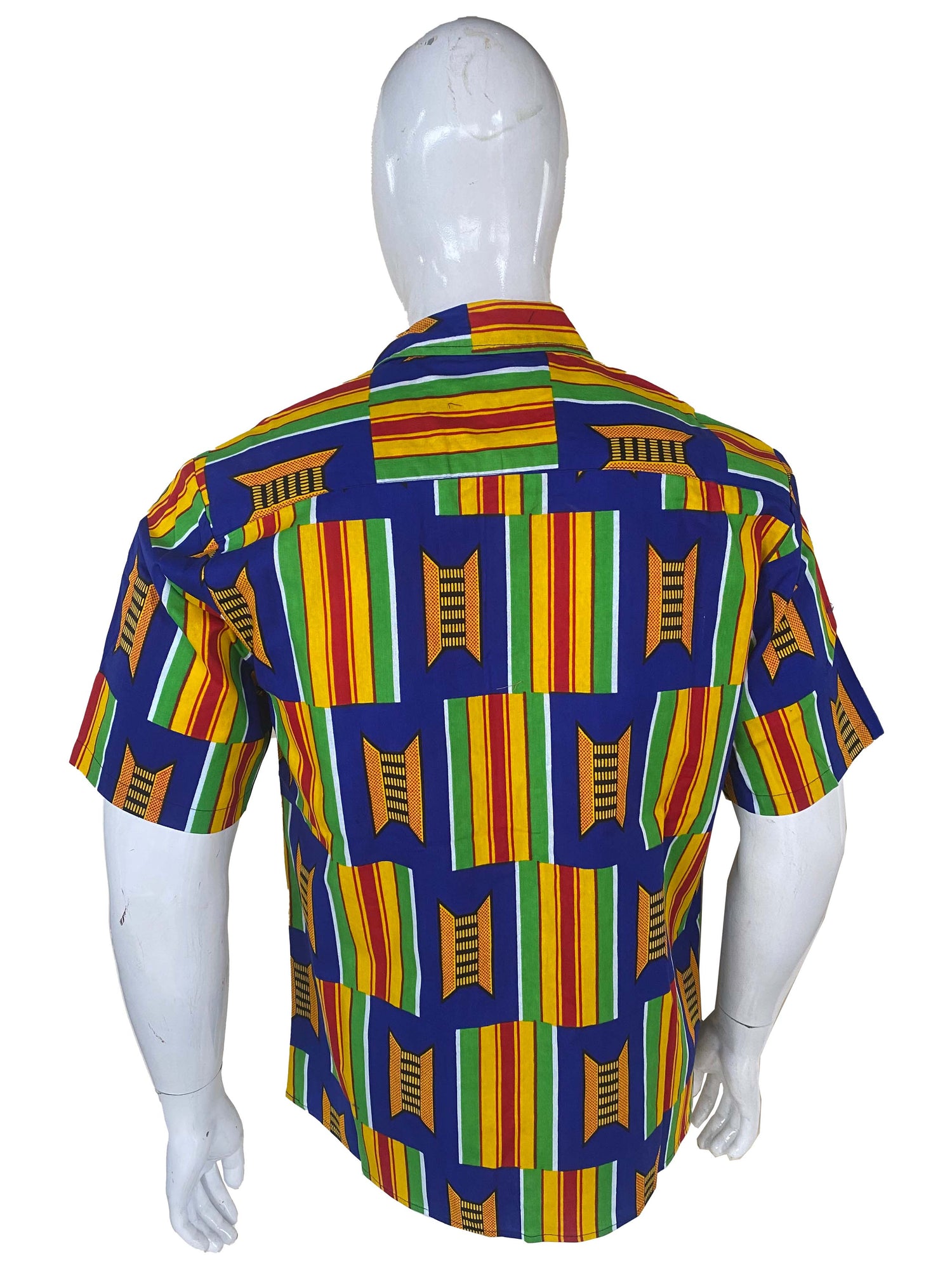 African Button Down Shirt for Men | Patch Pocket – Cotton Short Sleeve Top