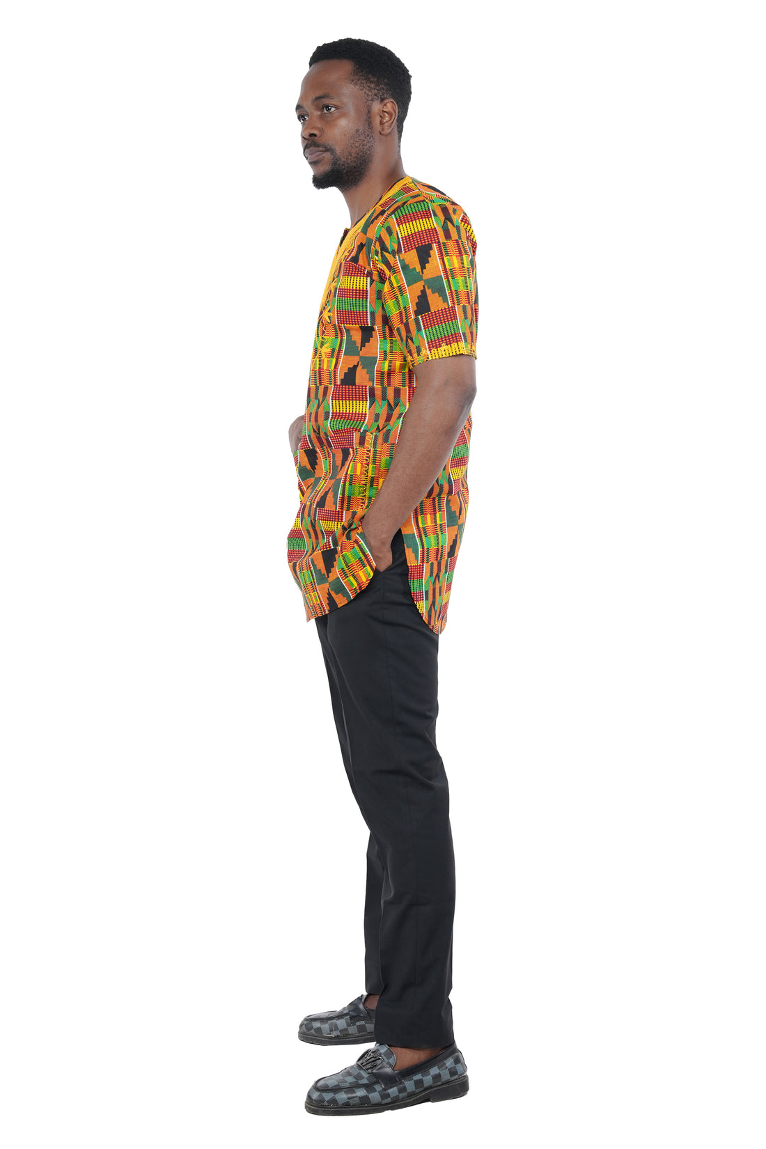 African Gold Embroidered Dashiki Shirt