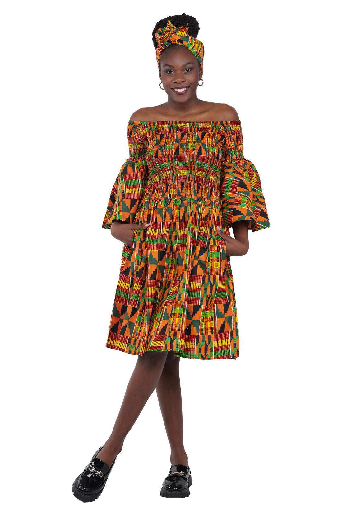 Ankara Short Smocked Dress