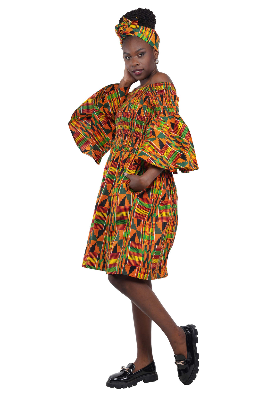 Ankara Short Smocked Dress