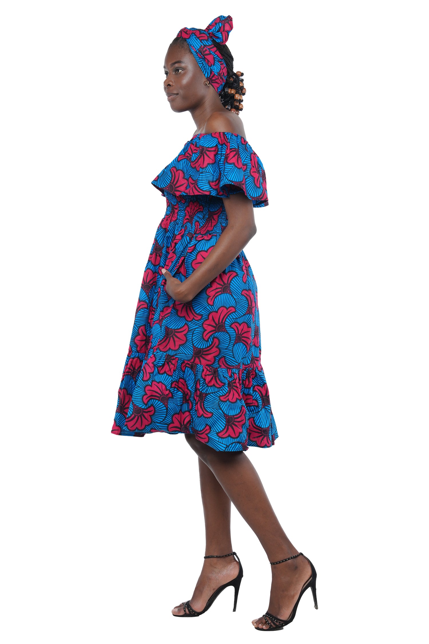 Ankara Fit and Flare Short Dress