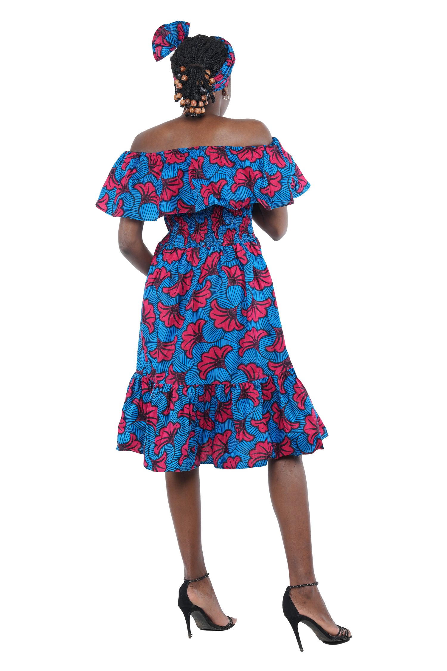 Ankara Fit and Flare Short Dress