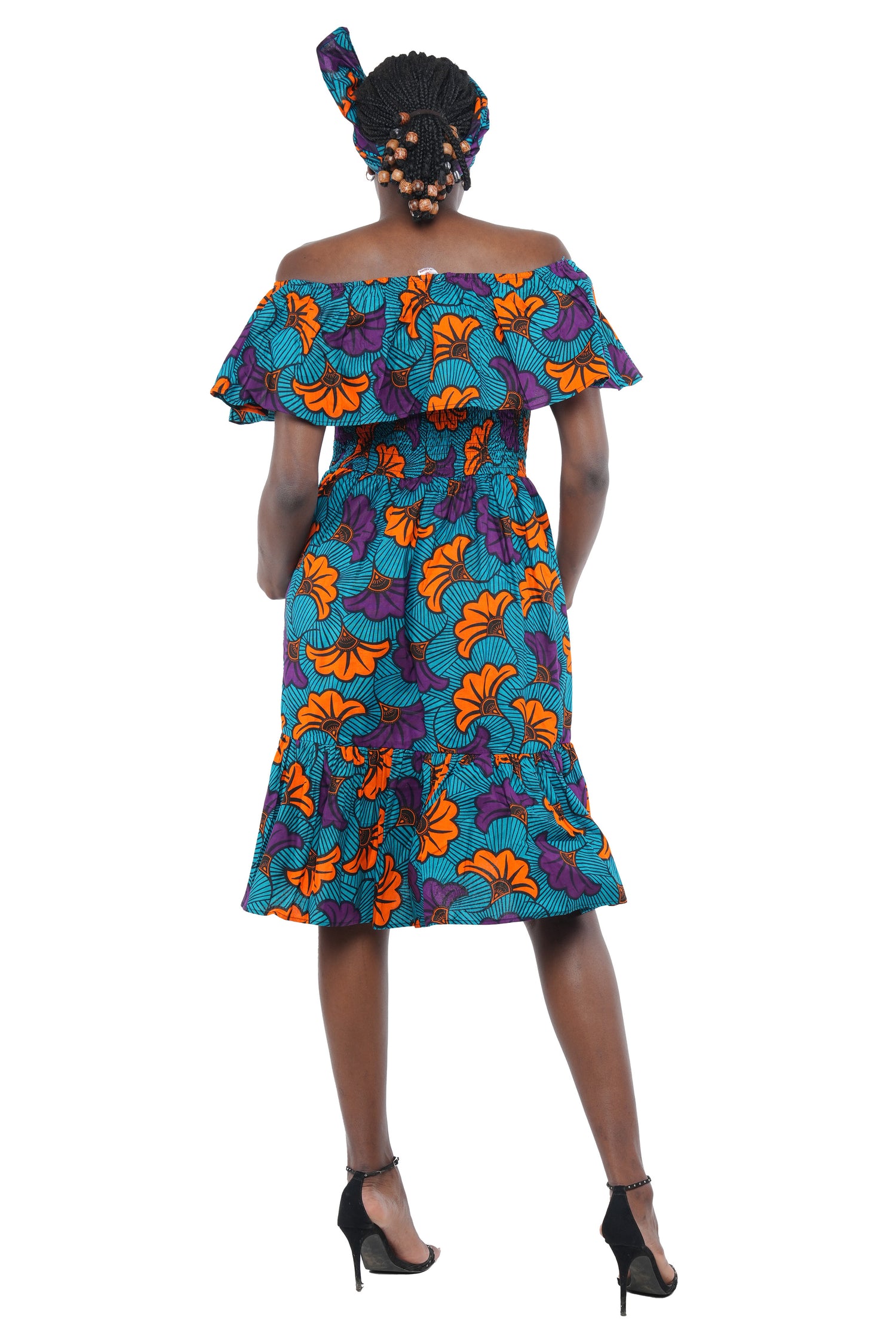 Ankara Fit and Flare Short Dress