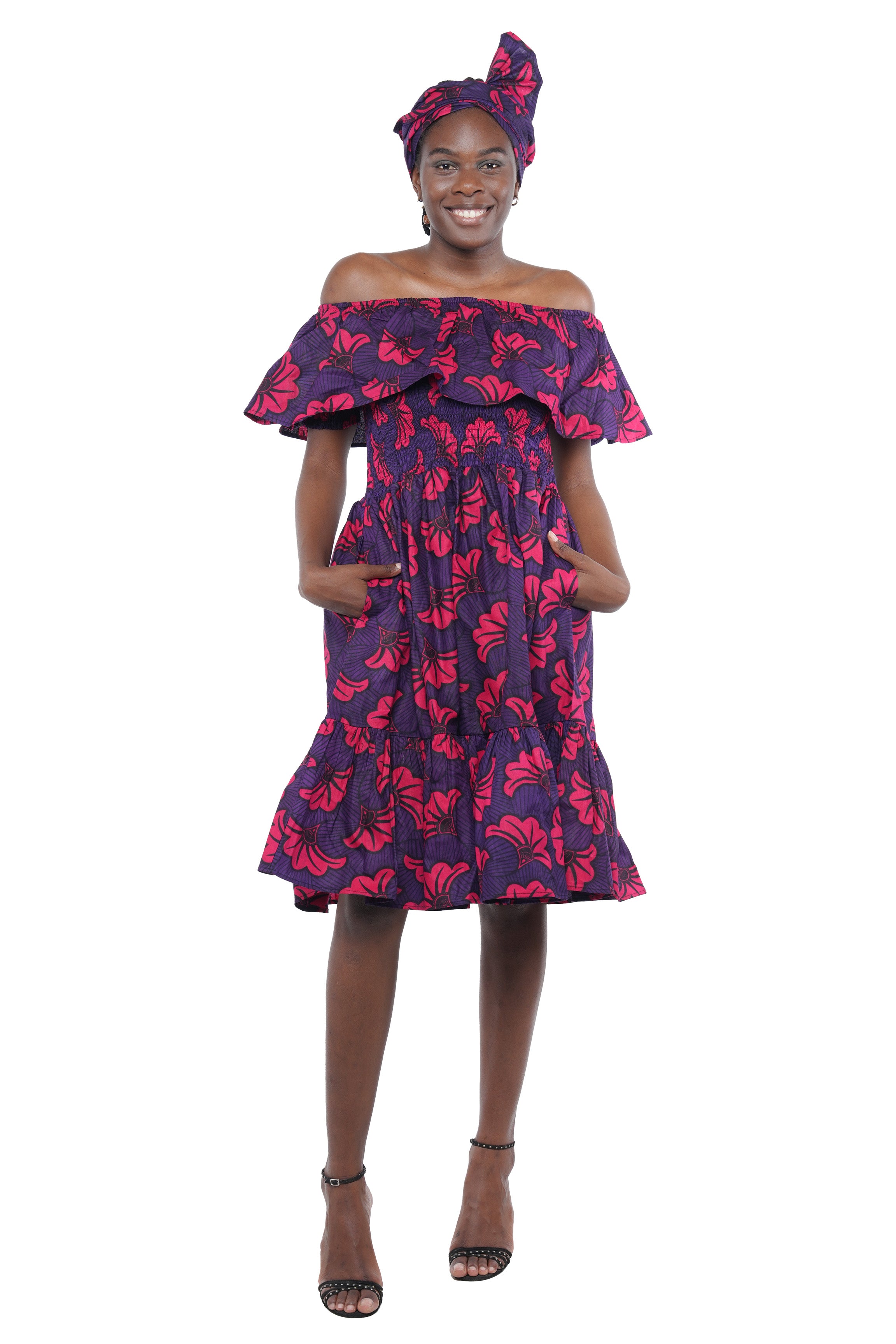 Ankara Fit and Flare Short Dress