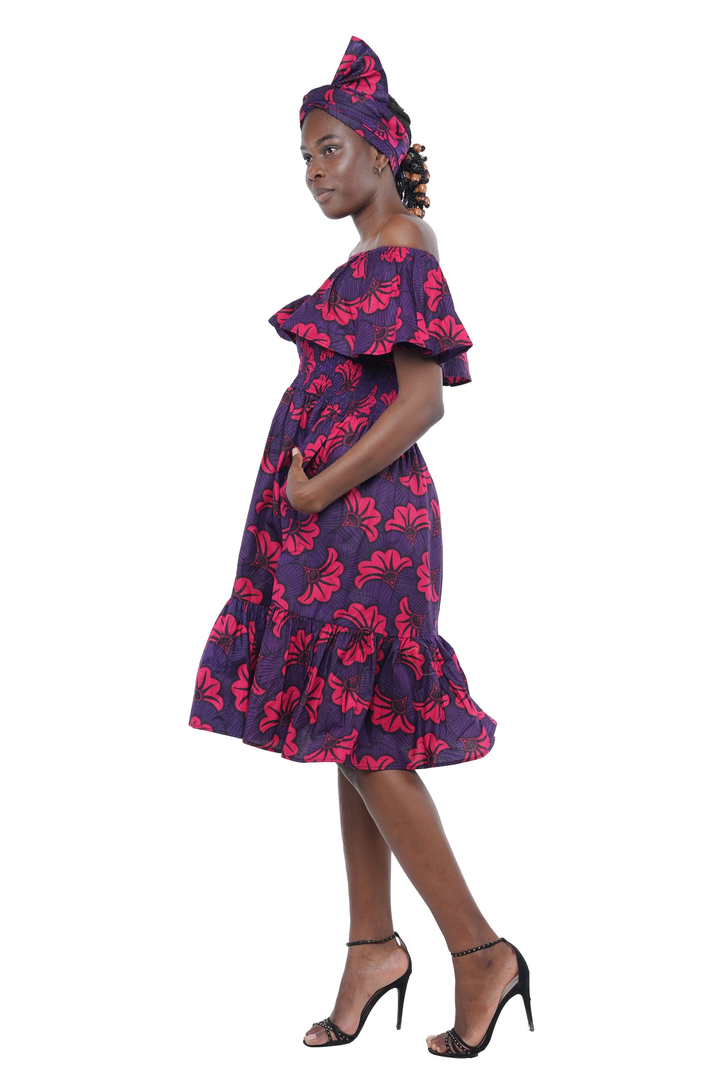 Ankara Fit and Flare Short Dress