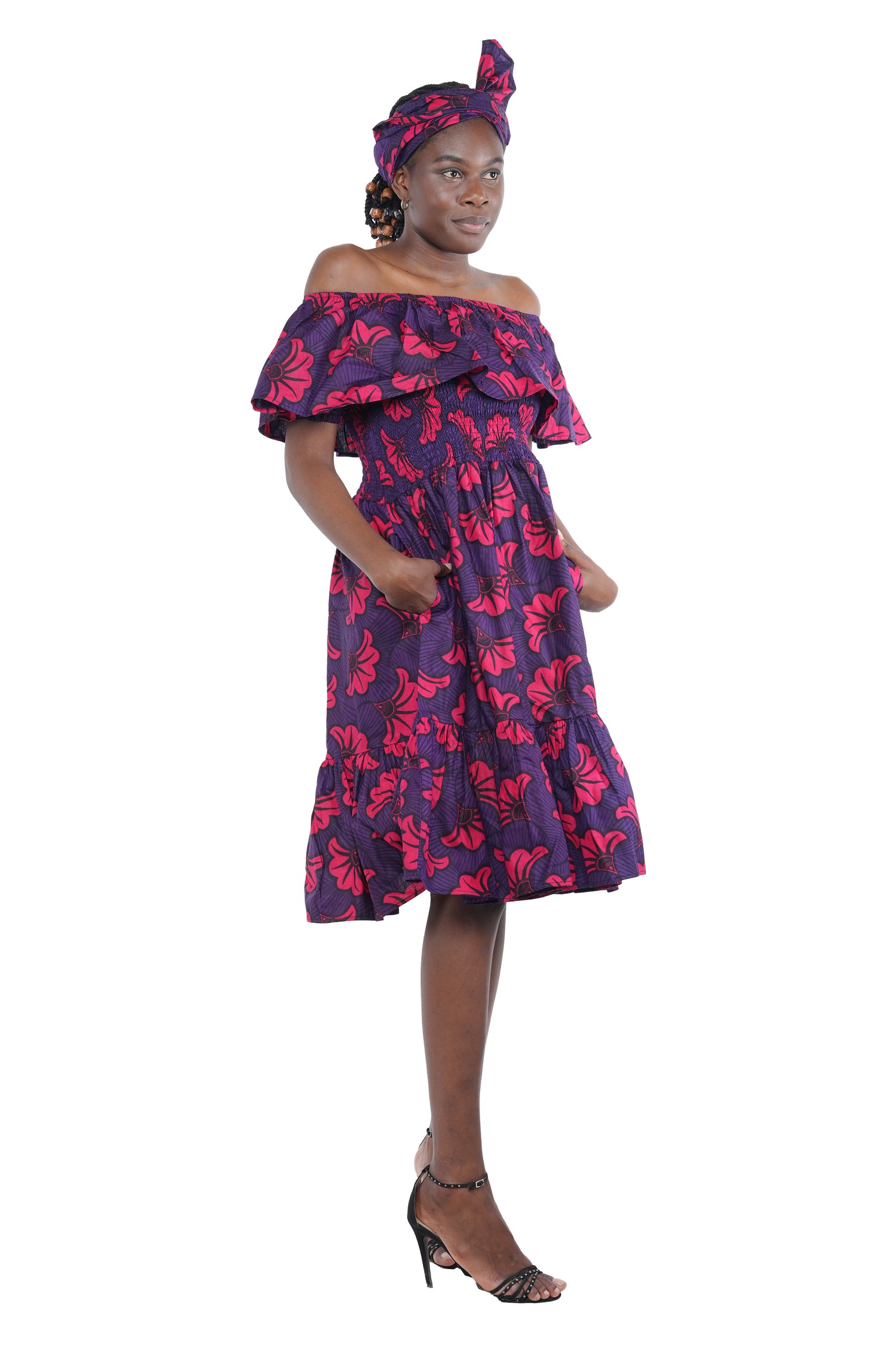 Ankara Fit and Flare Short Dress