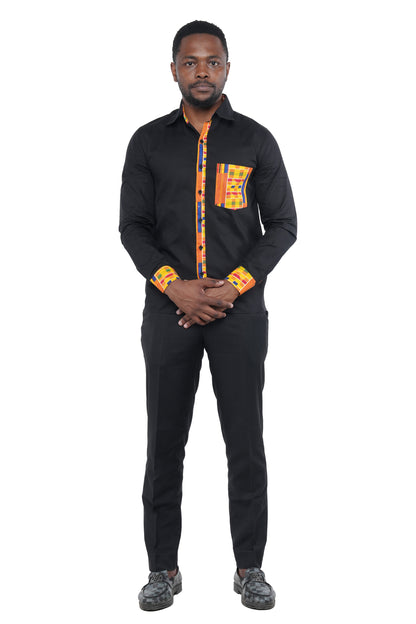 African Button Down Shirt for Men – Cotton full Sleeve Top - M–3XL