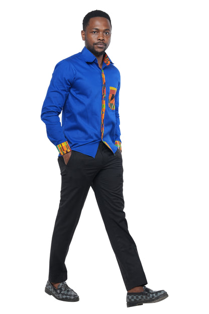 African Button Down Shirt for Men – Cotton full Sleeve Top - M–3XL