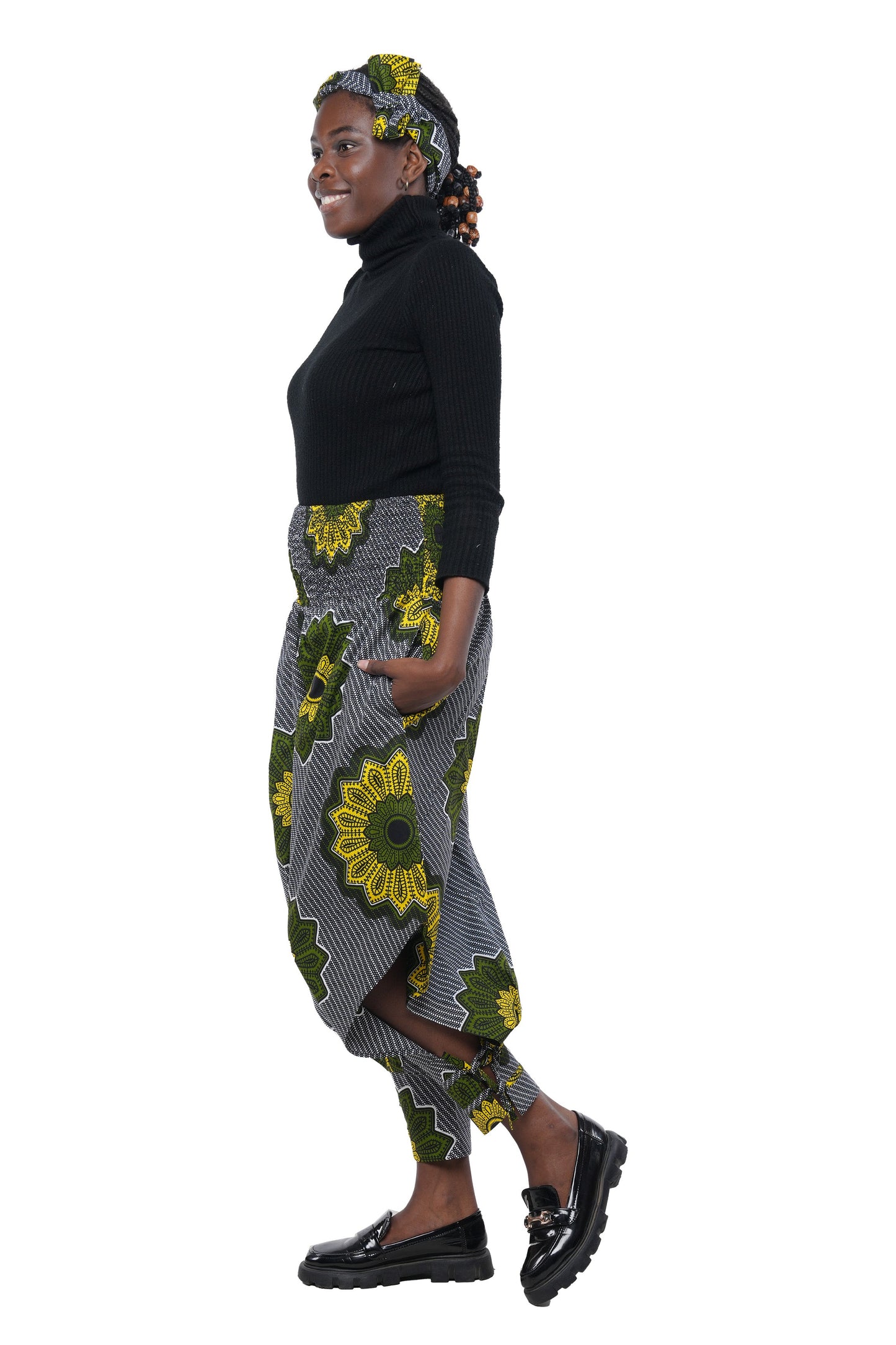 African Smoked Harem Pants With Ties