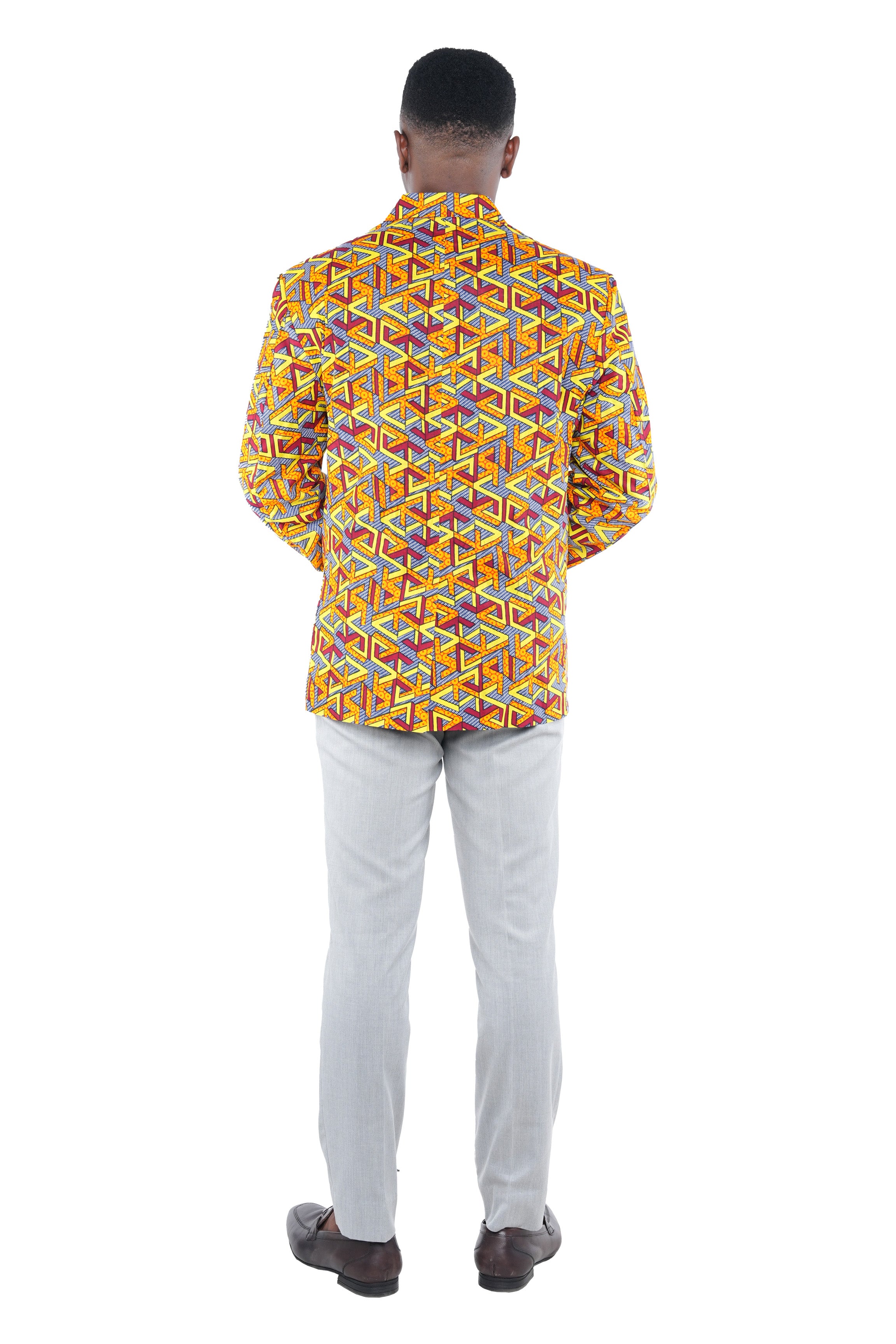 African Print Blazer Jacket for Men, 100% Cotton, Lined, Traditional Dashiki