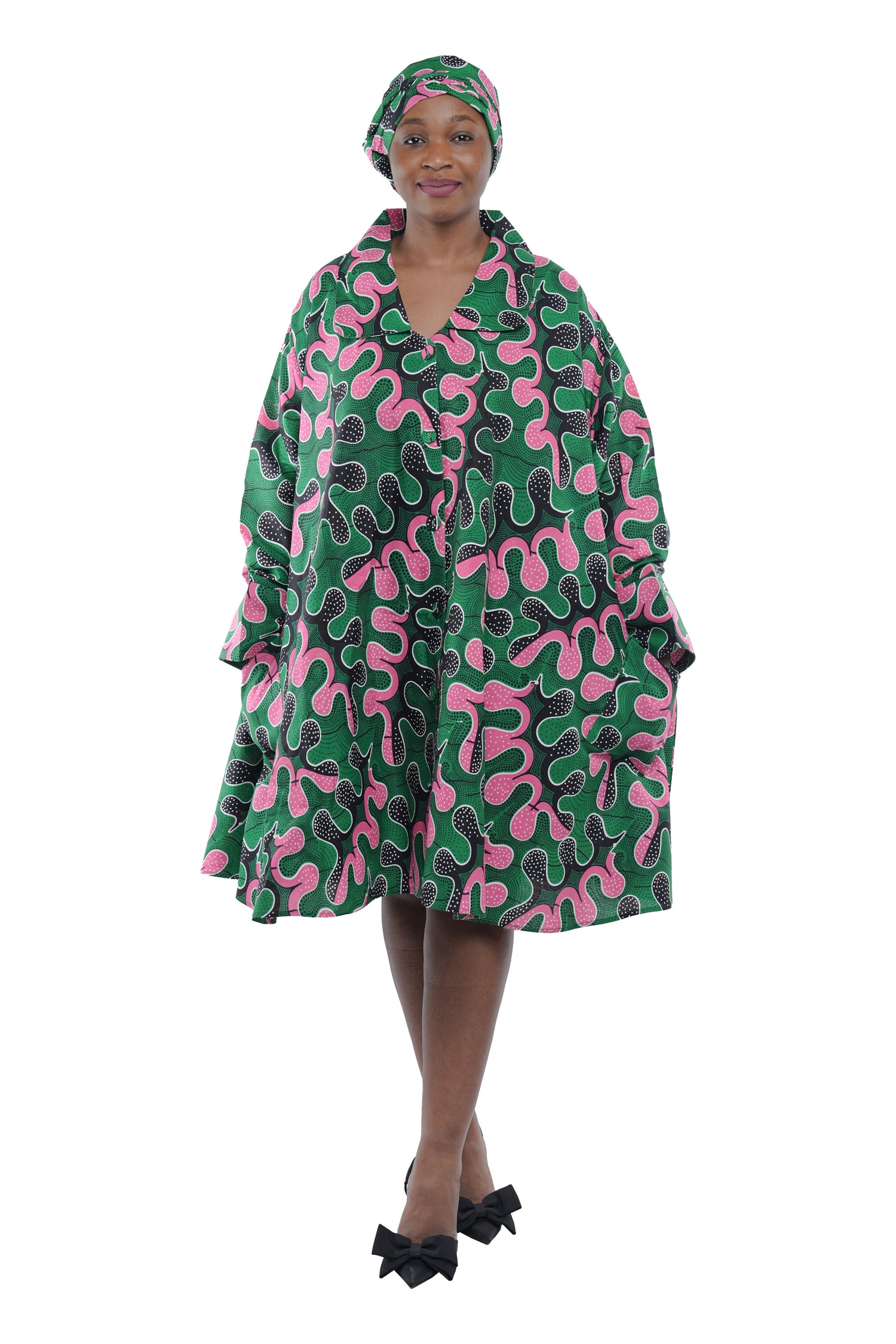Ladies Button Up Swing Dress