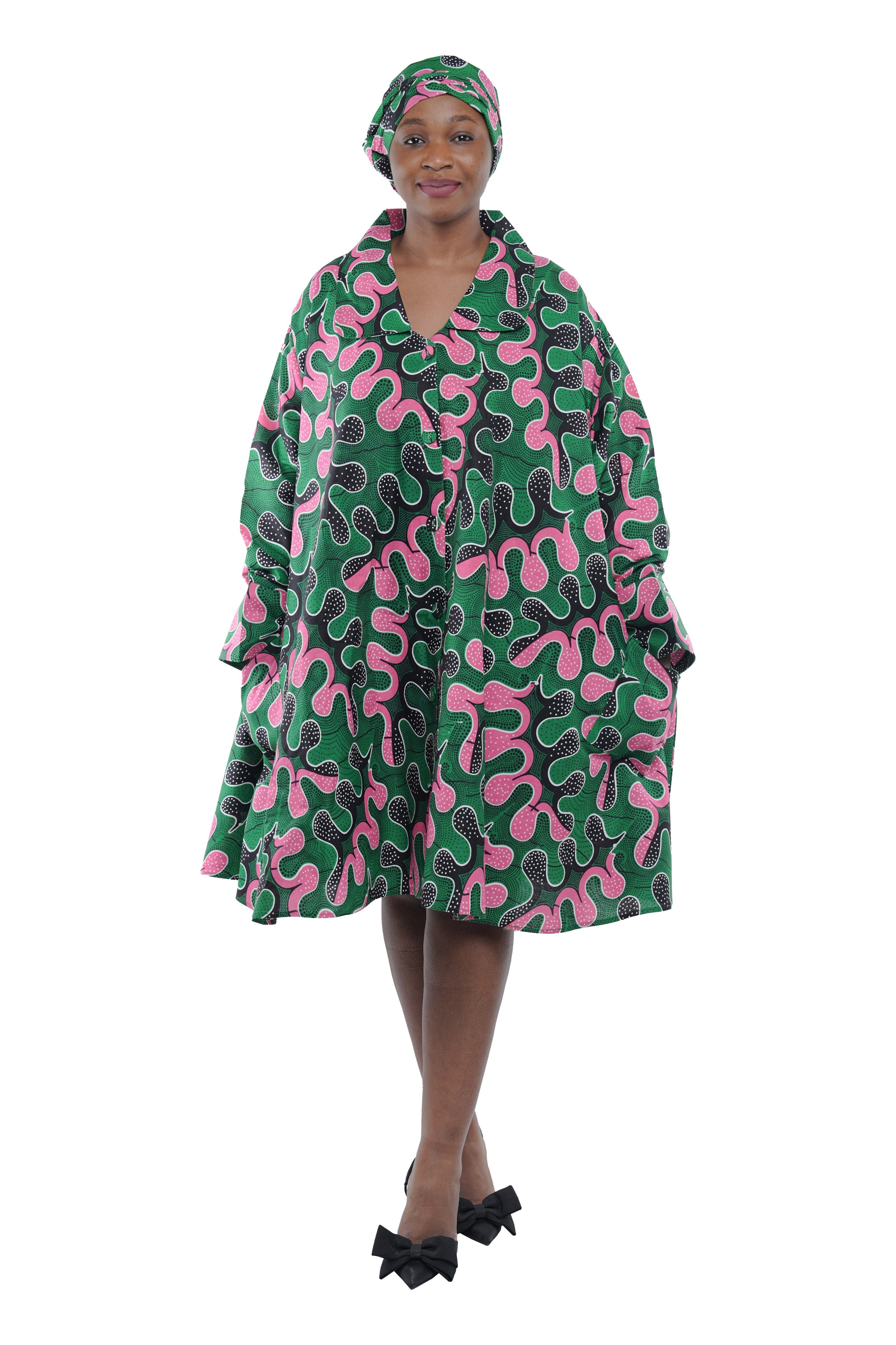 Ladies Button Up Swing Dress