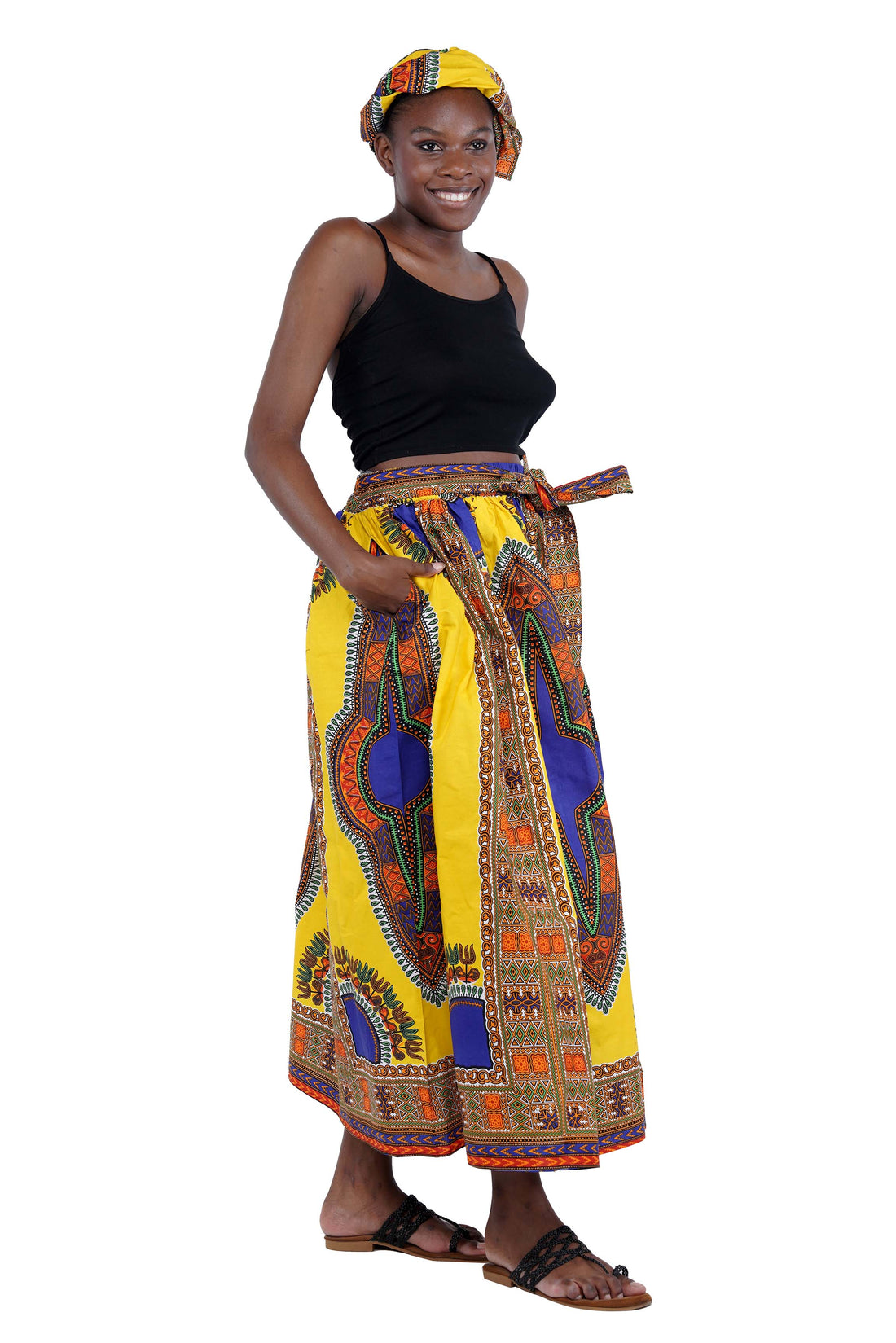 African Long Maxi Skirt With Handbag