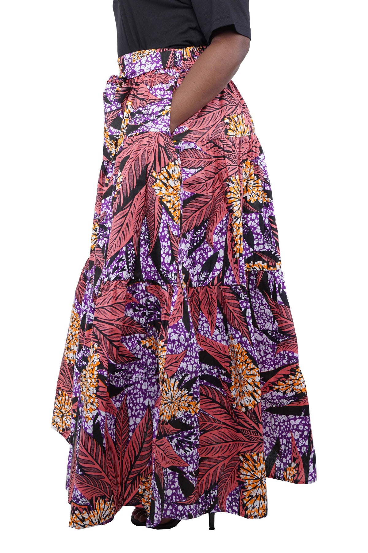 African Long Maxi Tiered Skirt | One Size