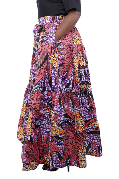 African Long Maxi Tiered Skirt | One Size