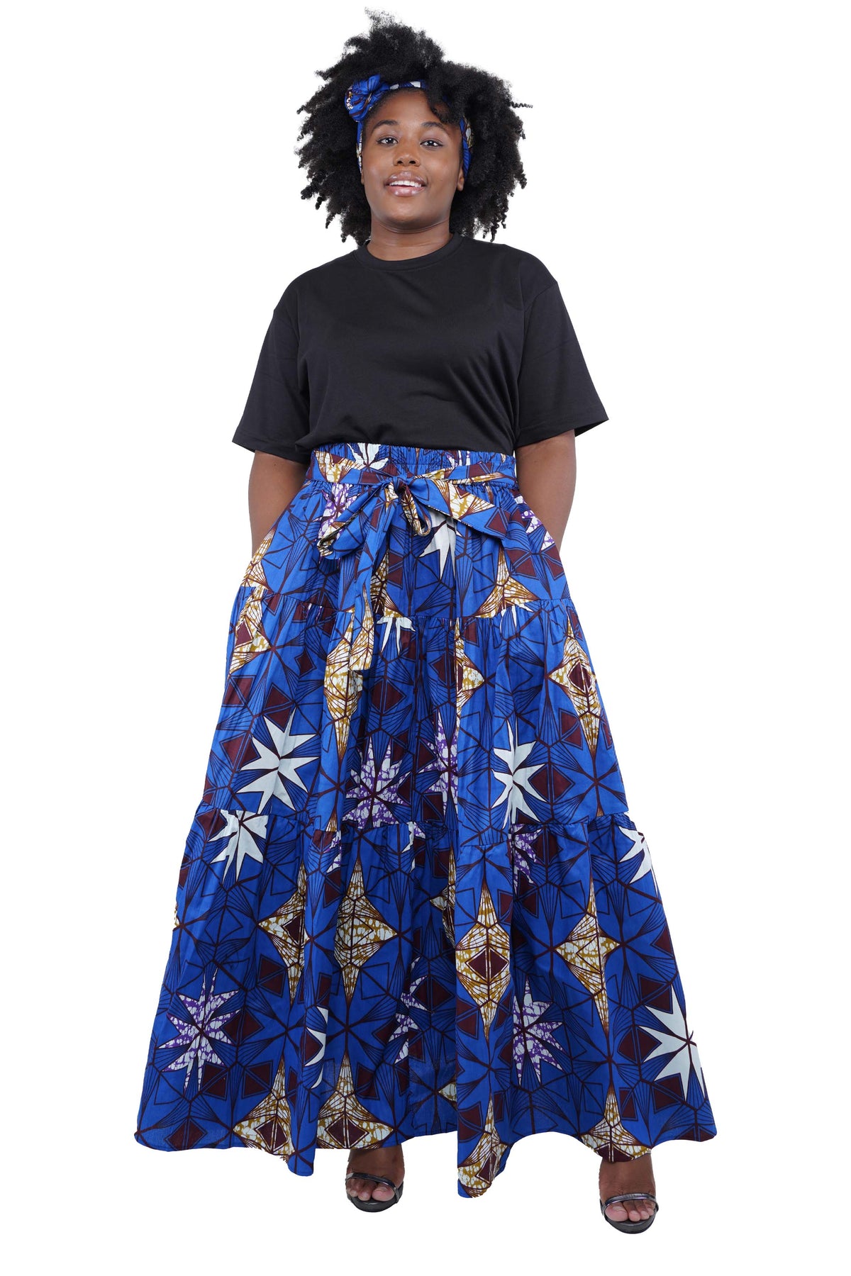 African Long Maxi Tiered Skirt | One Size